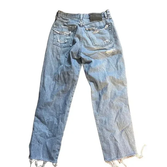 Pepe jeans London vintage raw hem heart cutout super rare size 26 baggy mom boyf - Picture 4 of 8